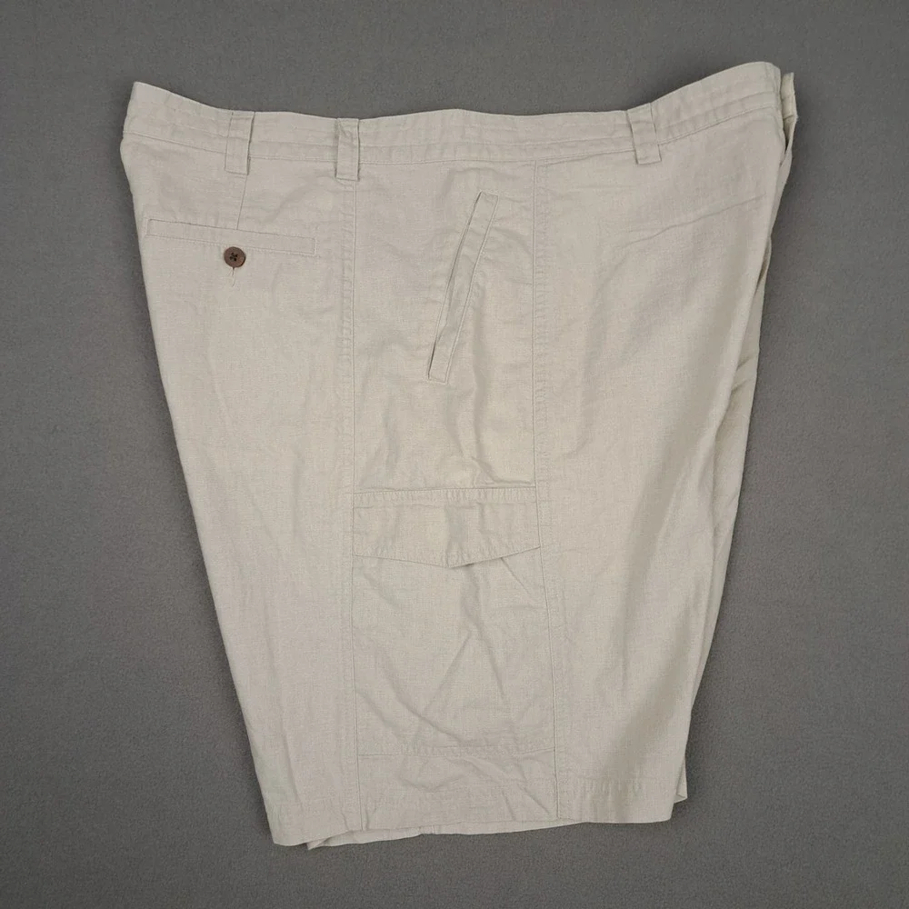 Cubavera Linen Shorts Mens 40 Khaki Cargo 10